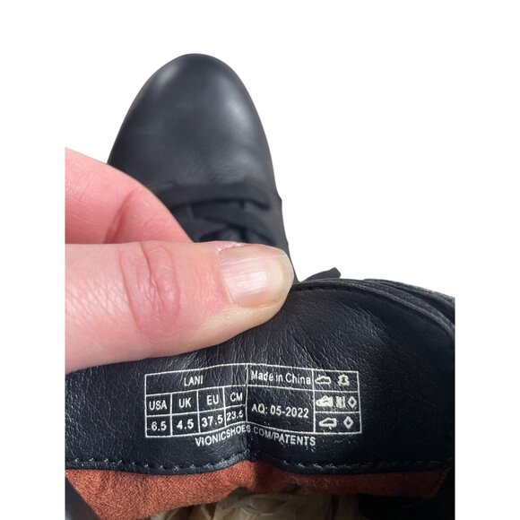 Vionic Women's 6.5 Lani Black Leather Lace Up Moto Combat Boots EUC Orthotic - Picture 12 of 12